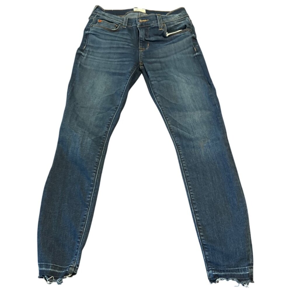 Hudson Krista Ankle Super Skinny Crop Jeans Size‎ 25 Blue Denim w/Raw Hem